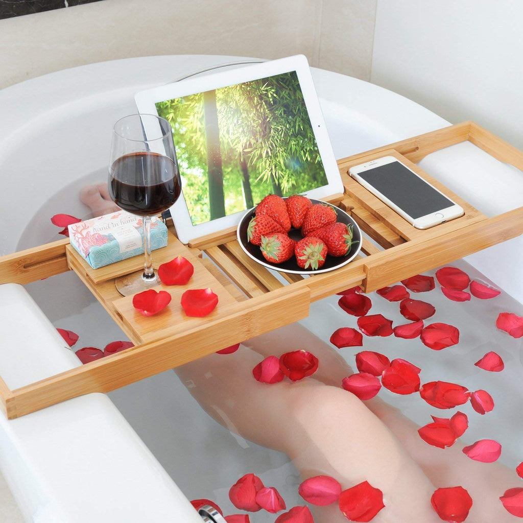 Bamboo Bath Caddy  Girl on the Go Wellness Spa