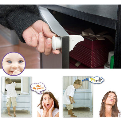 Magnetic Child Safety Cabinet Lock-baby safe infant toddler pantry drawer cabinet door locks-The Exceptional Store