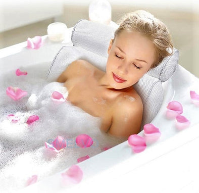 Bathtub Spa Pillow-bubble bath pillow spa relaxing nonslip stress bathroom bathtub cushion headrest-The Exceptional Store 