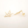 Origami Crane Earrings-women's jewelry womens earrings gold silver rose gold-The Exceptional Store 