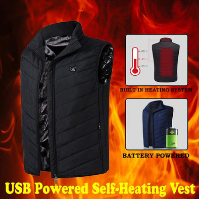 Electric Heated Winter Vest-usb rechargeable self heating jacket men women cold freezing-The Exceptional Store