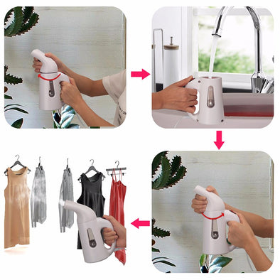 Portable Handheld Garment Steamer-clothes iron wrinkle free ironing laundry steaming sanitize travel mini quick fast dry cleaning wrinkles-The Exceptional Store  