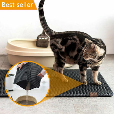 Double Layer Cat Litter Mat-double layer cat litter mat quick easy clean box rug cats kittens-The Exceptional Store